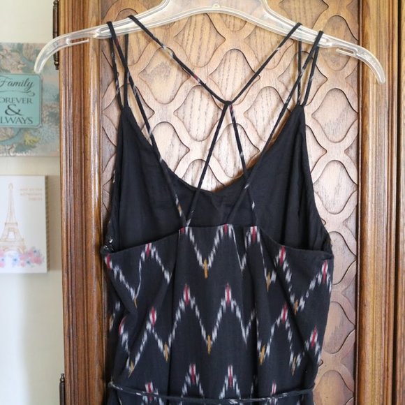 LOFT Chevron Zig Zag Strappy Tie-waist Cami Dress Style# 469763 - Size 10 - Picture 10 of 16